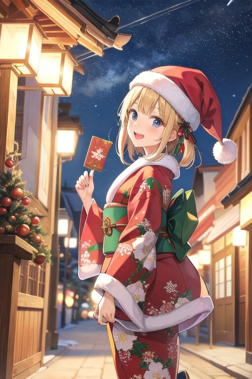 和服でクリスマス