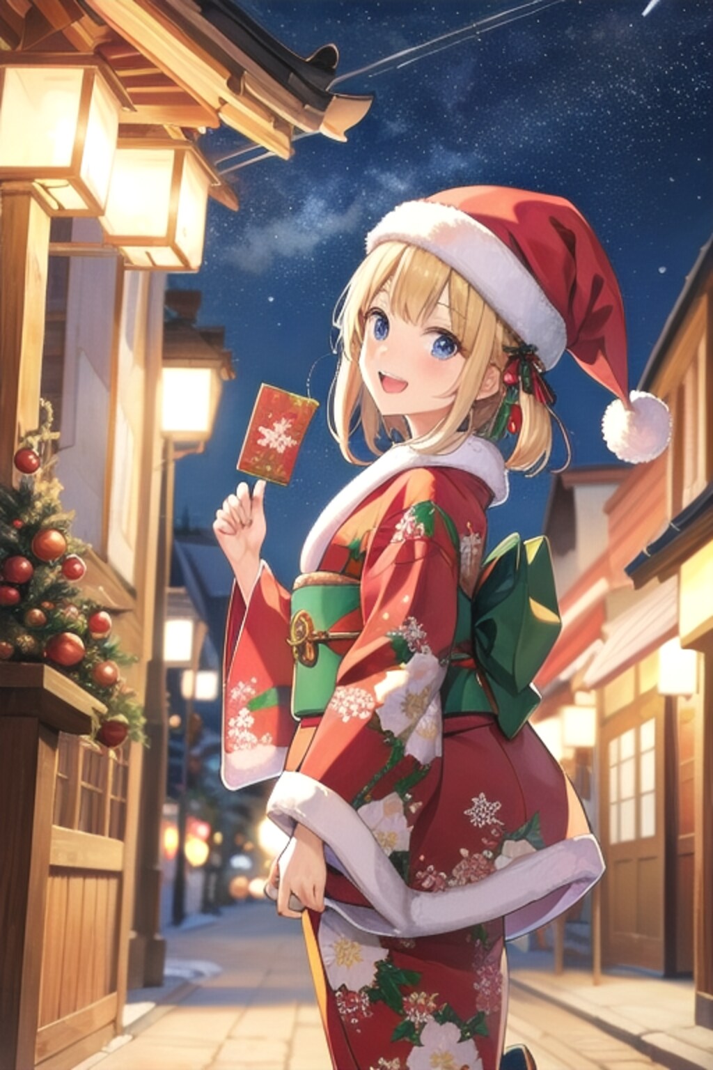 和服でクリスマス