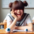 【謎画像】笑うと目がなくなる女子高生 4枚目