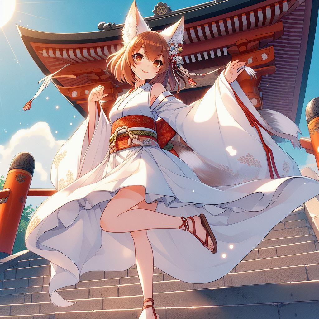 狐耳少女が神社で僕を呼ぶ