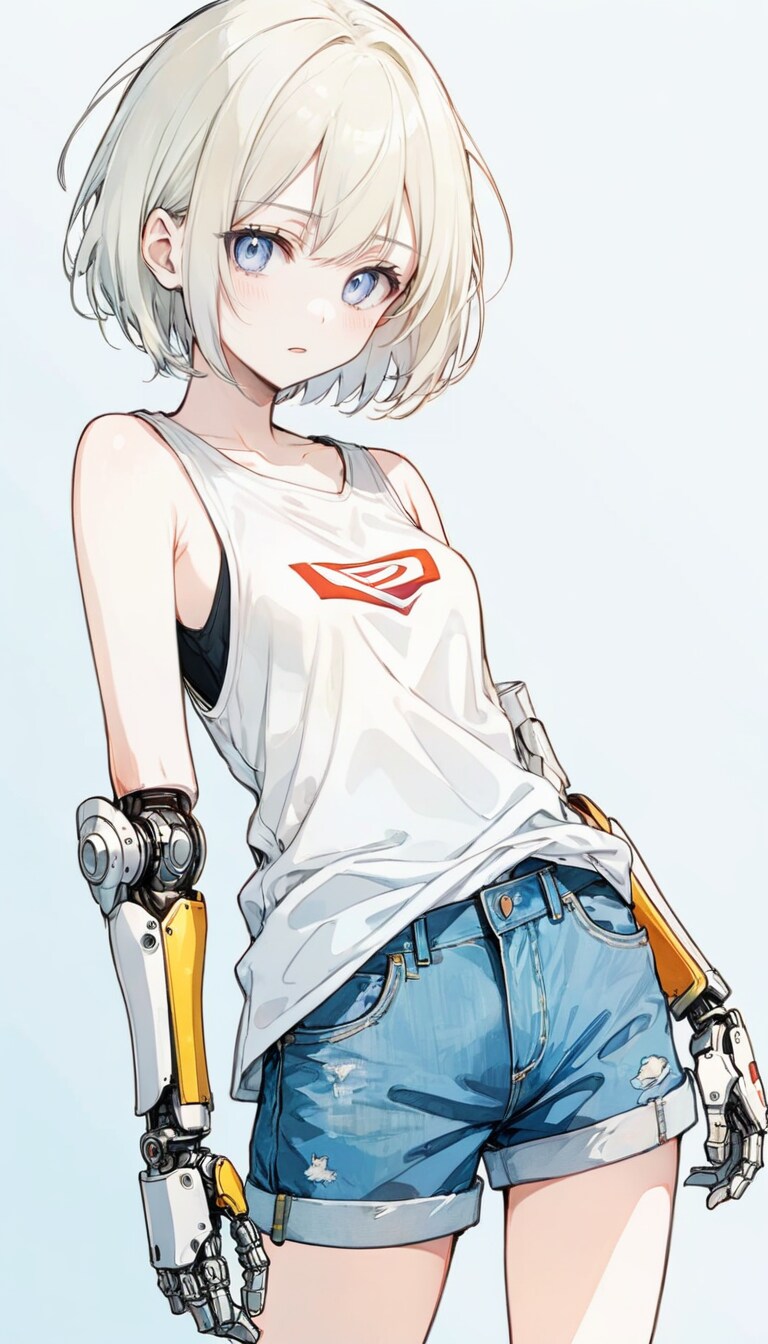 デニムショーツ少女