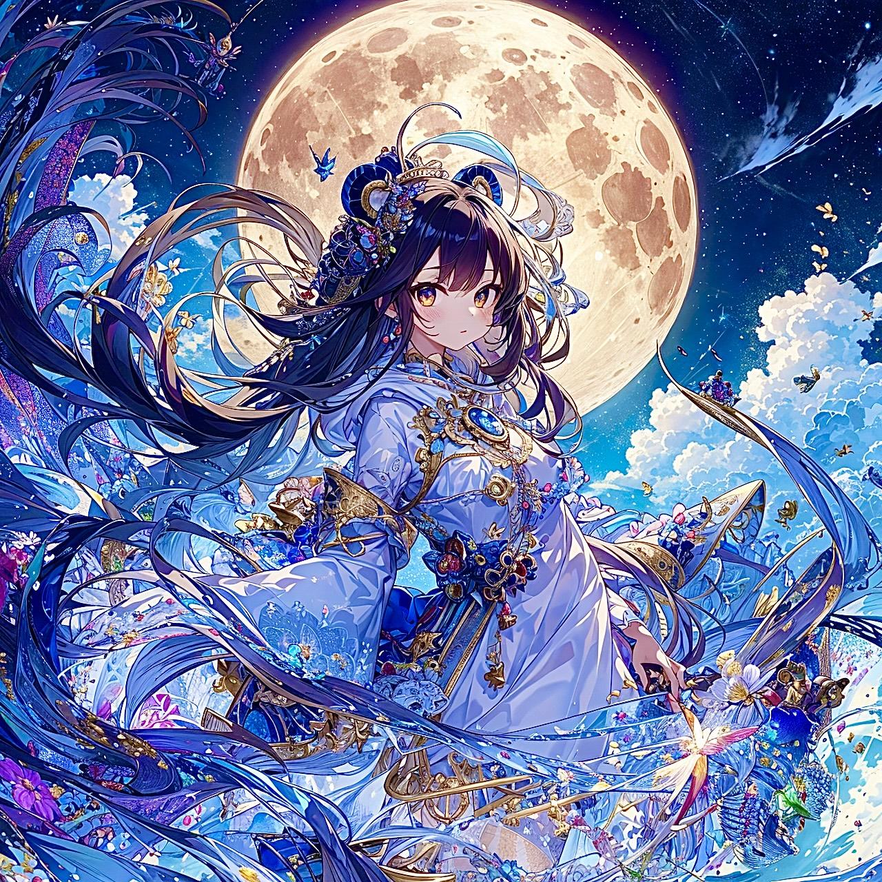 くまと雲の上の街