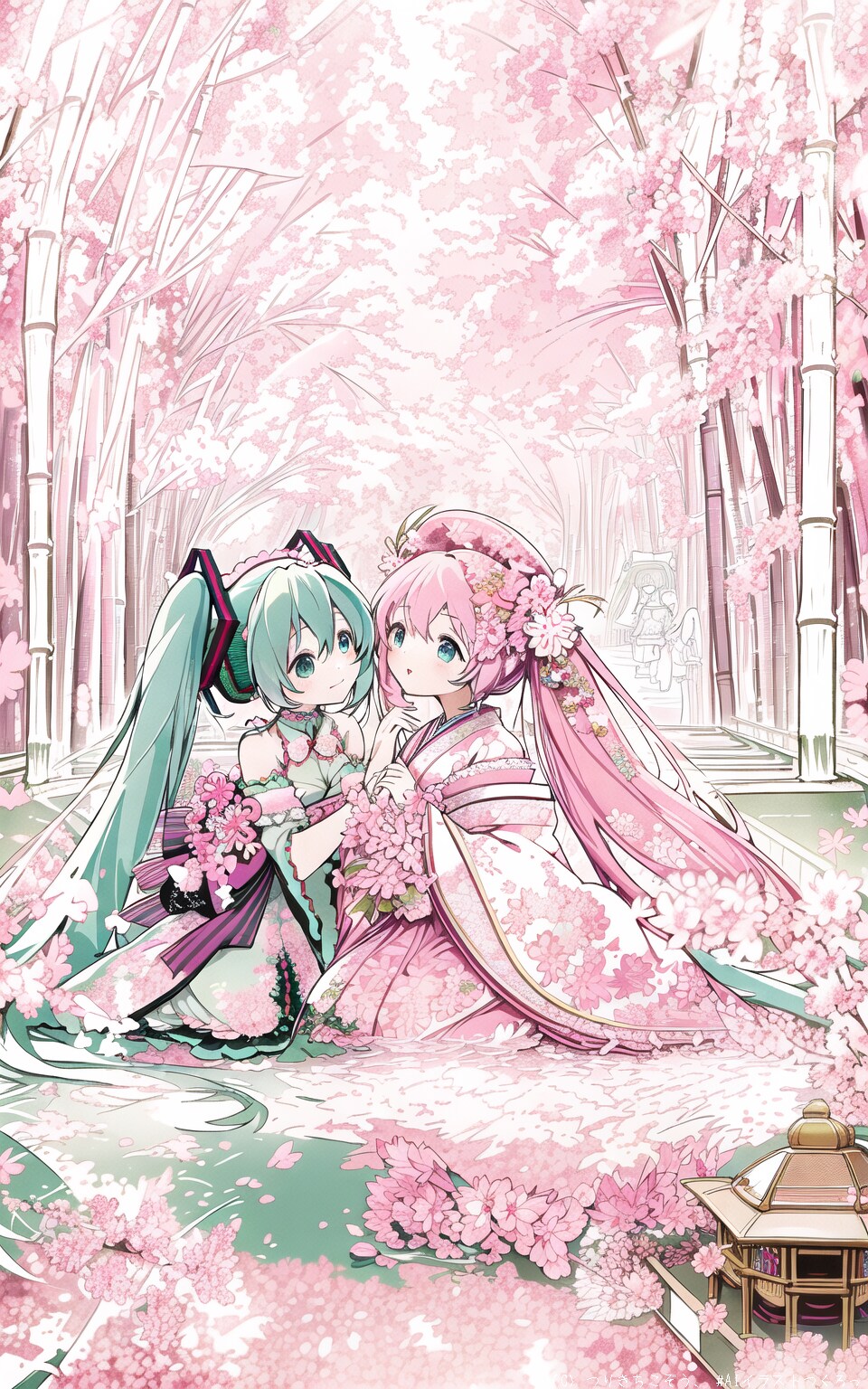 初音ミクと桜ミク２
