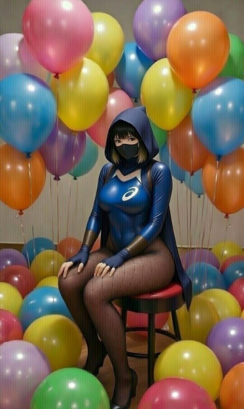 Balloon pop woman