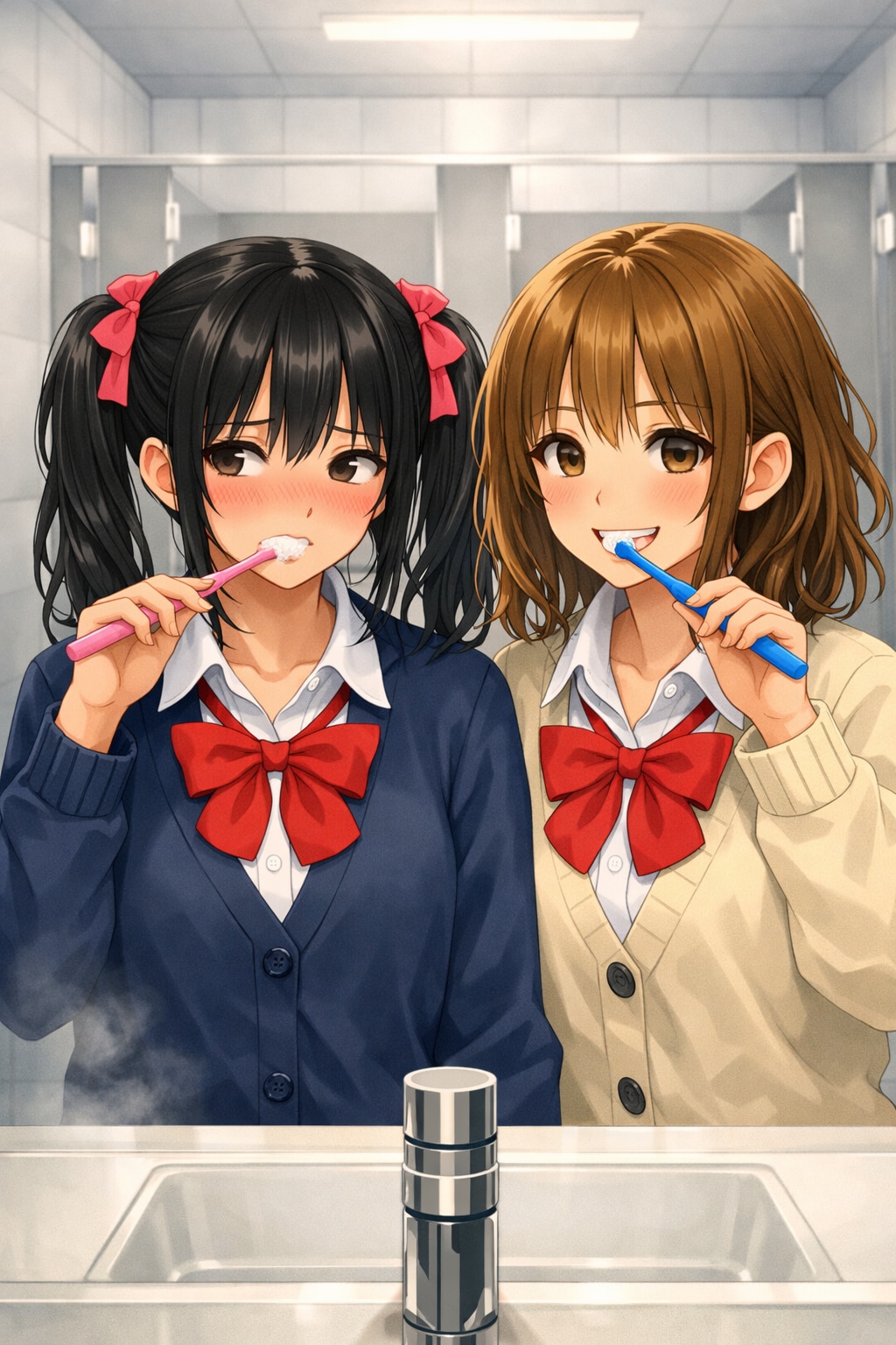 トイレで歯磨き（口腔ケアの日　01）