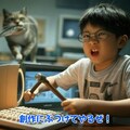 クラッシャー中島『トンカチでクラッシャーな少年 with お魚咥えた猫』【ニャンノ世界】 6枚目