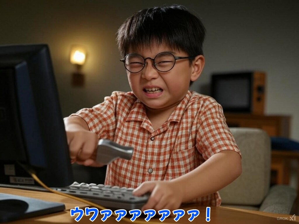 クラッシャー中島『トンカチでクラッシャーな少年 with お魚咥えた猫』【ニャンノ世界】