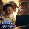 クラッシャー中島『トンカチでクラッシャーな少年 with お魚咥えた猫』【ニャンノ世界】 10枚目