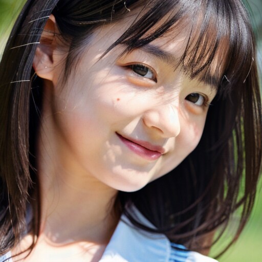 笑顔の可愛い14歳の女子中学生
