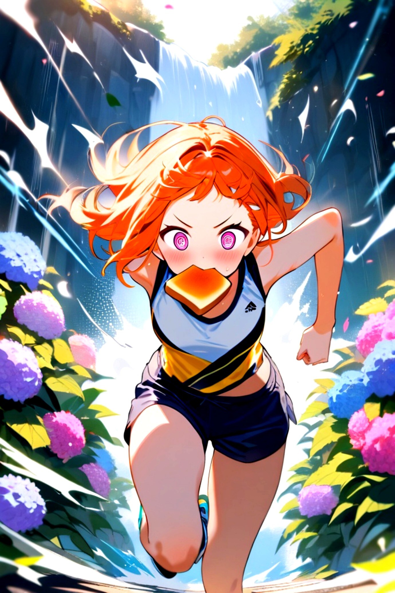 トーストランニングするオレンジ髪ちゃん