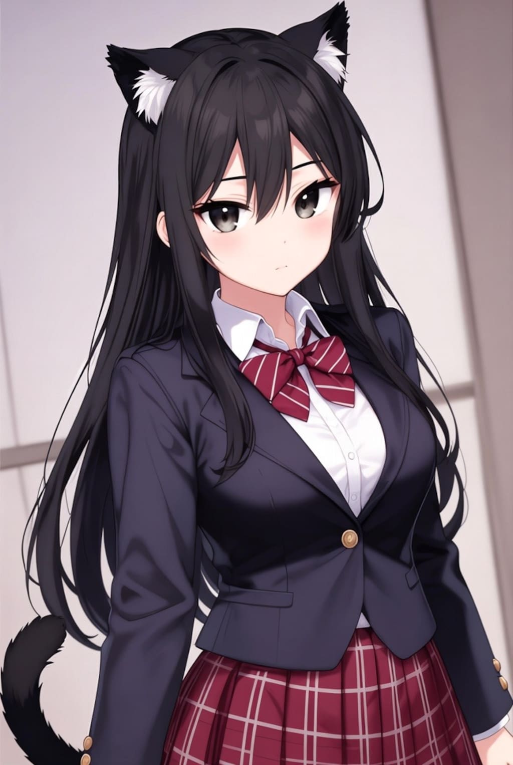 ネコ獣人の女子高生