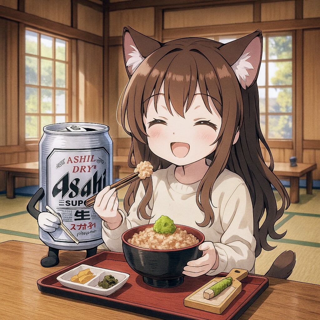 わさび丼を食べる小さな女の子