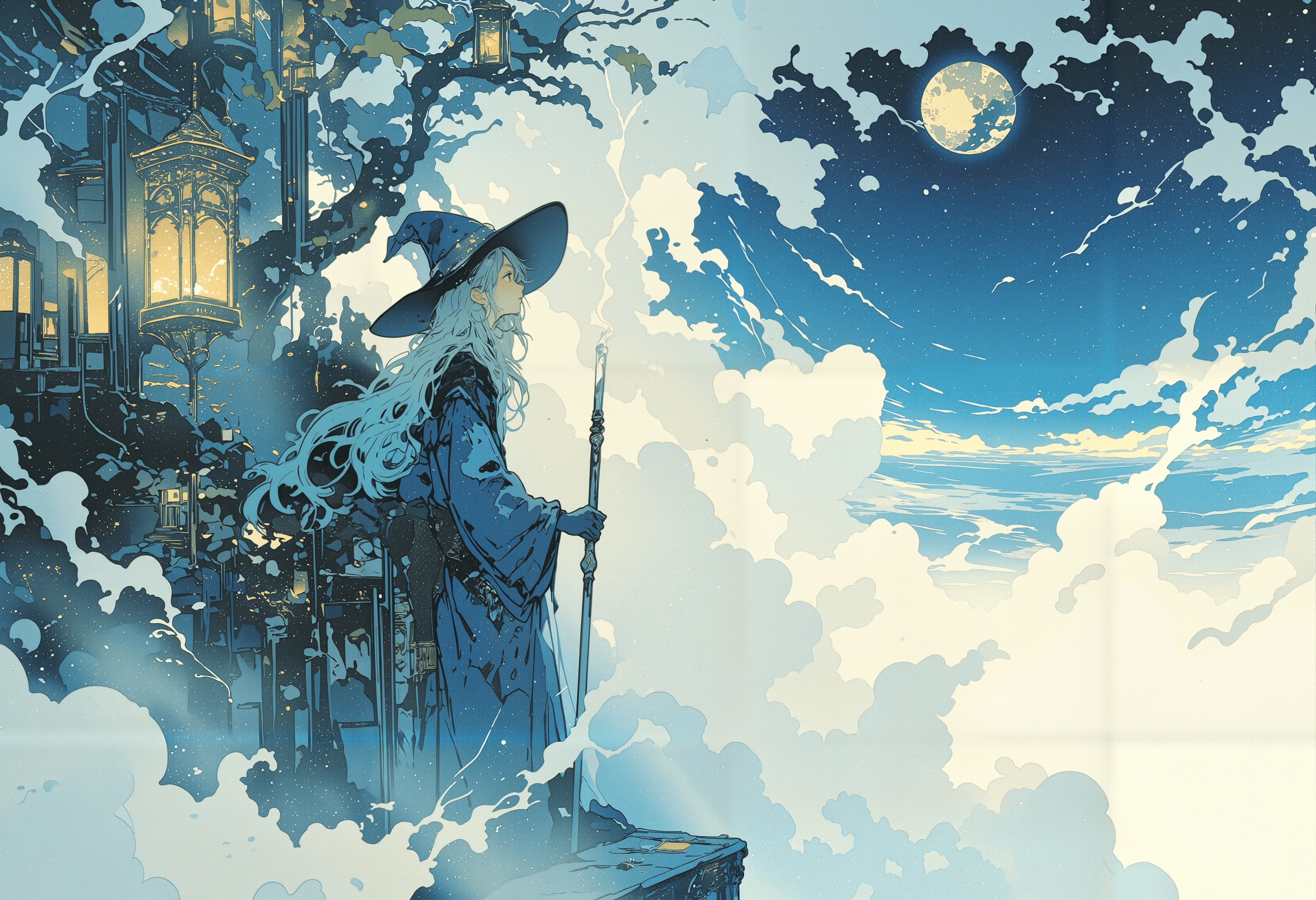 月夜の魔法使い | の人気AIイラスト・グラビア