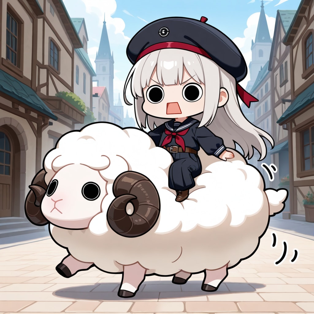 羊を乗りこなすえらいこっちゃ嬢