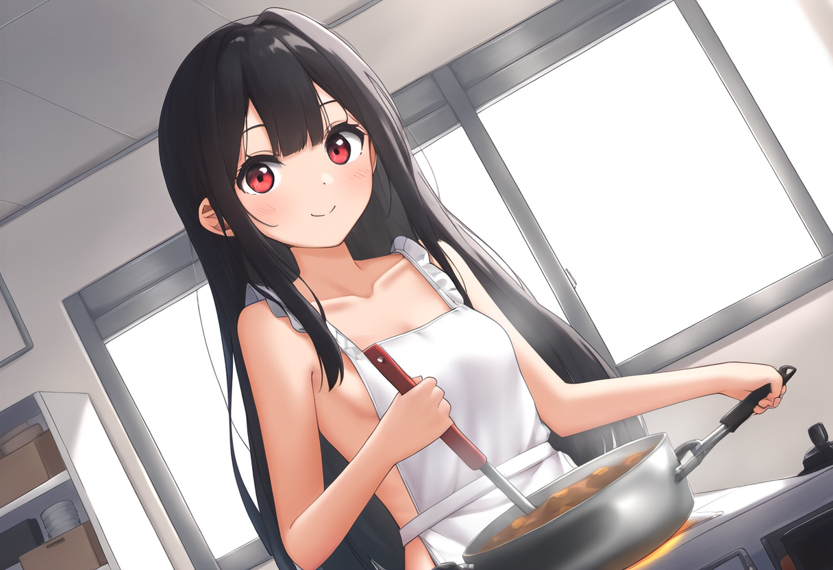 給食係は裸エプロン