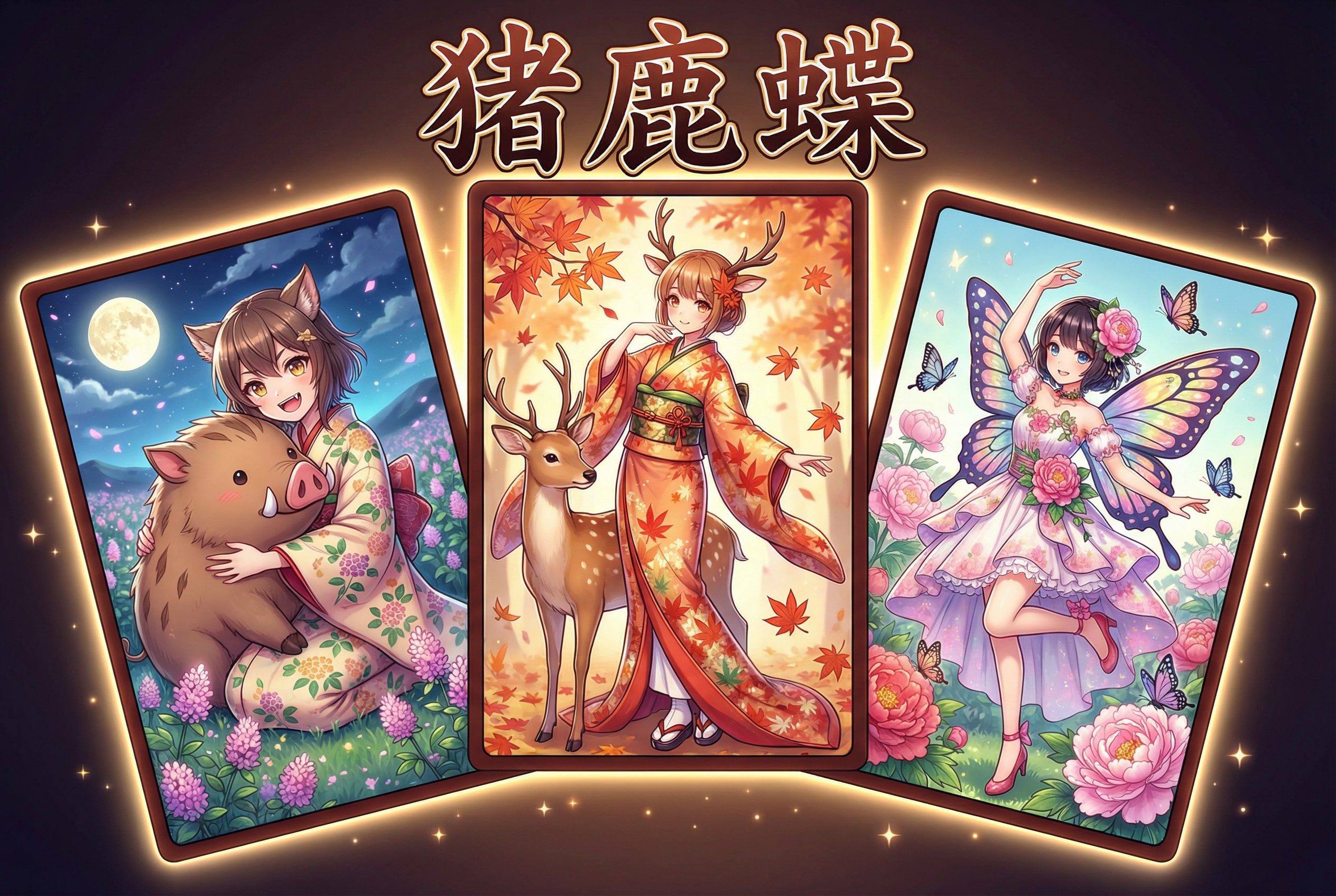 4.「い」→「猪鹿蝶（いのしかちょう）」安木やま子 | の人気AIイラスト・グラビア