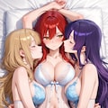 百合の間に挟まる女 4枚目