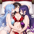 百合の間に挟まる女 2枚目