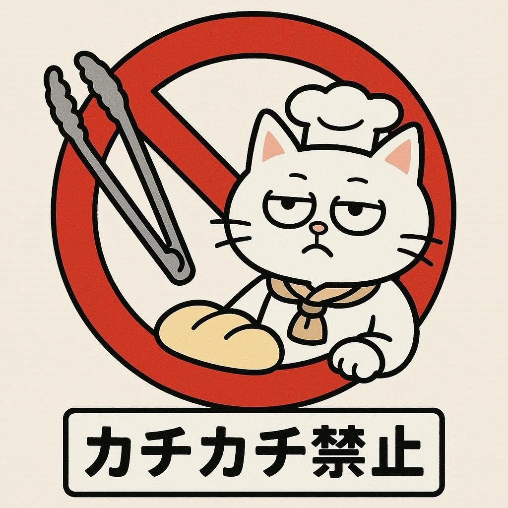 カチカチ禁止の看板