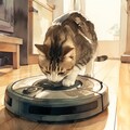 ルンバに乗る猫 2枚目