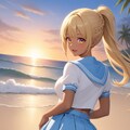 セーラー服でパンチラ 4枚目