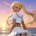 セーラー服でパンチラ 2枚目