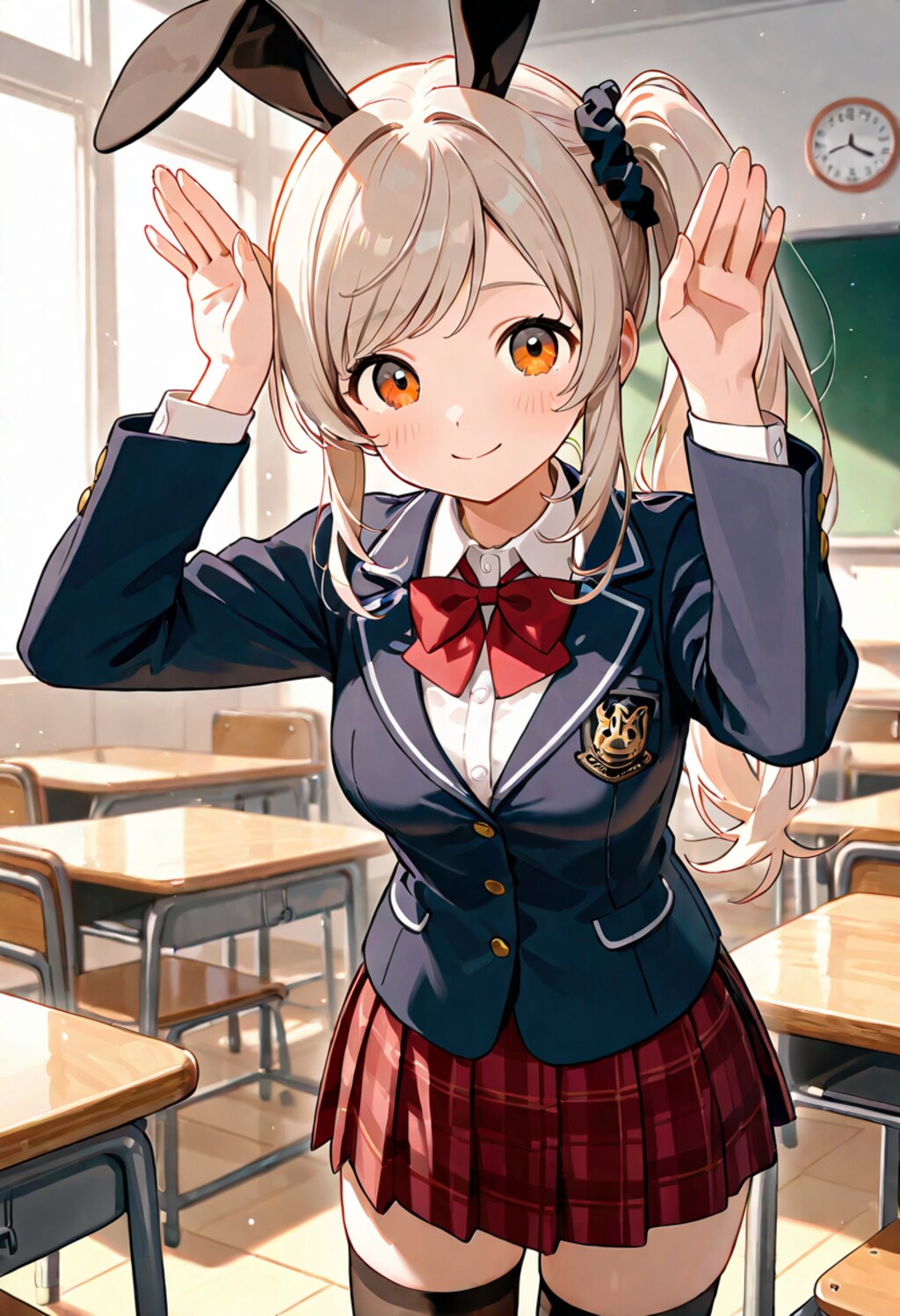 うさ耳ポーズな如月ちゃん🐇