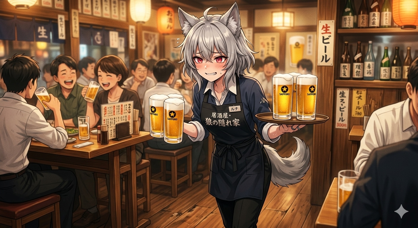 人狼女子、バイトをする