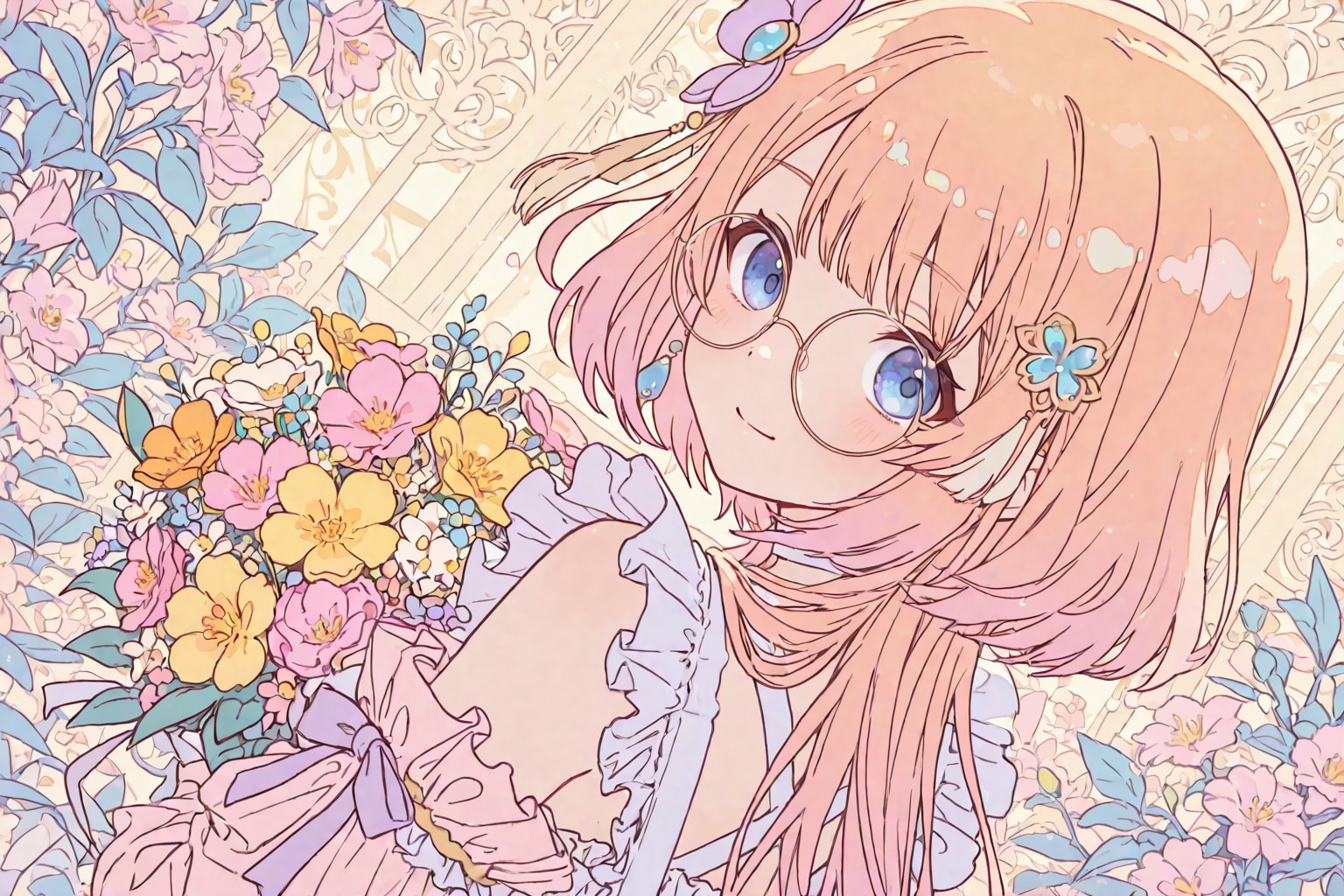 花と少女 | の人気AIイラスト・グラビア