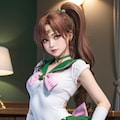 彼女にセーラー戦士のコスプレ(緑の子） 4枚目