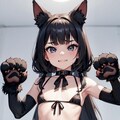 黒猫少女　しゃがみ 2枚目