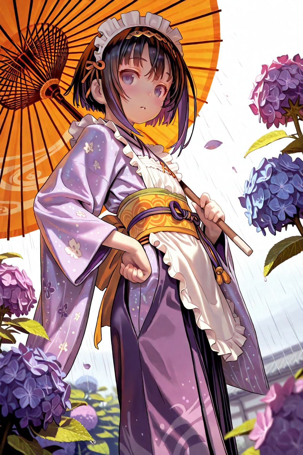天気雨の紫陽花