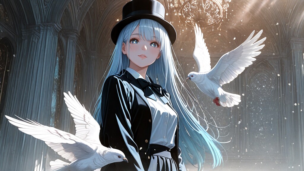 手品ショーまでの道ーハトを飛ばせました