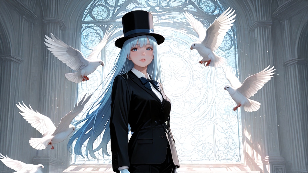 手品ショーまでの道ーハトを飛ばせました