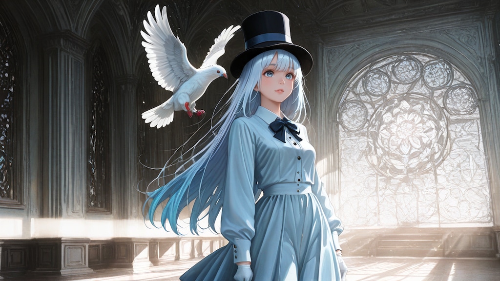 手品ショーまでの道ーハトを飛ばせました