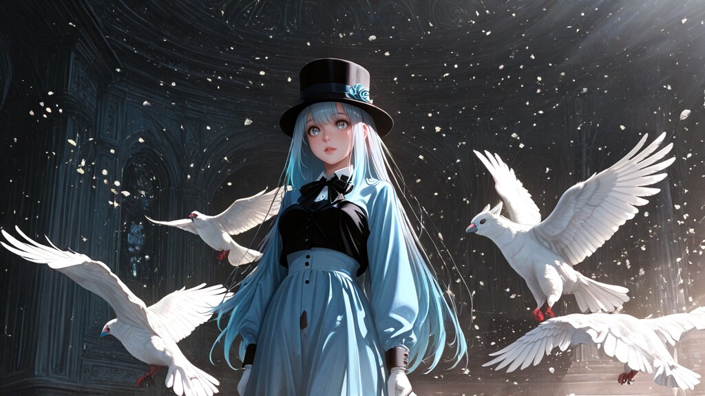 手品ショーまでの道ーハトを飛ばせました