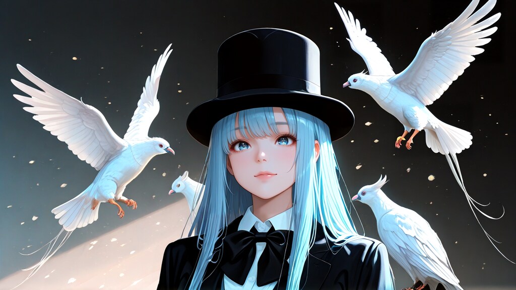 手品ショーまでの道ーハトを飛ばせました