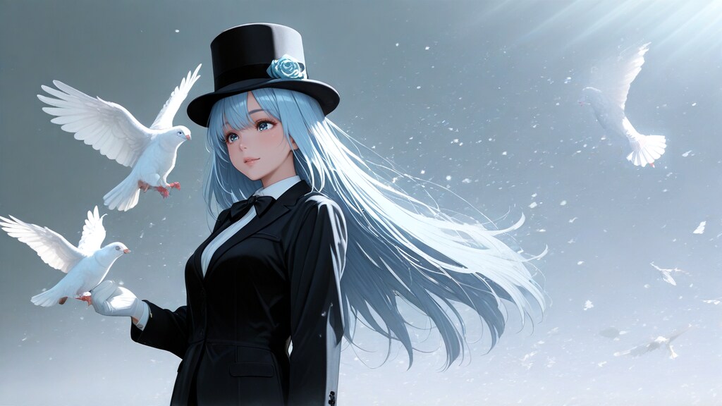 手品ショーまでの道ーハトを飛ばせました