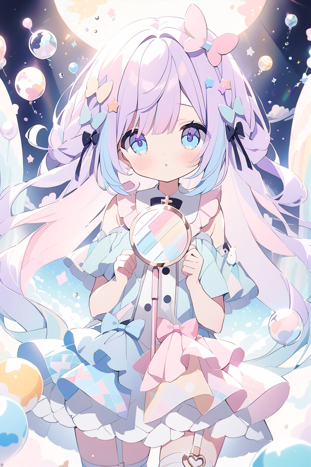 月夜の晩に雲の上散歩 | の人気AIイラスト・グラビア