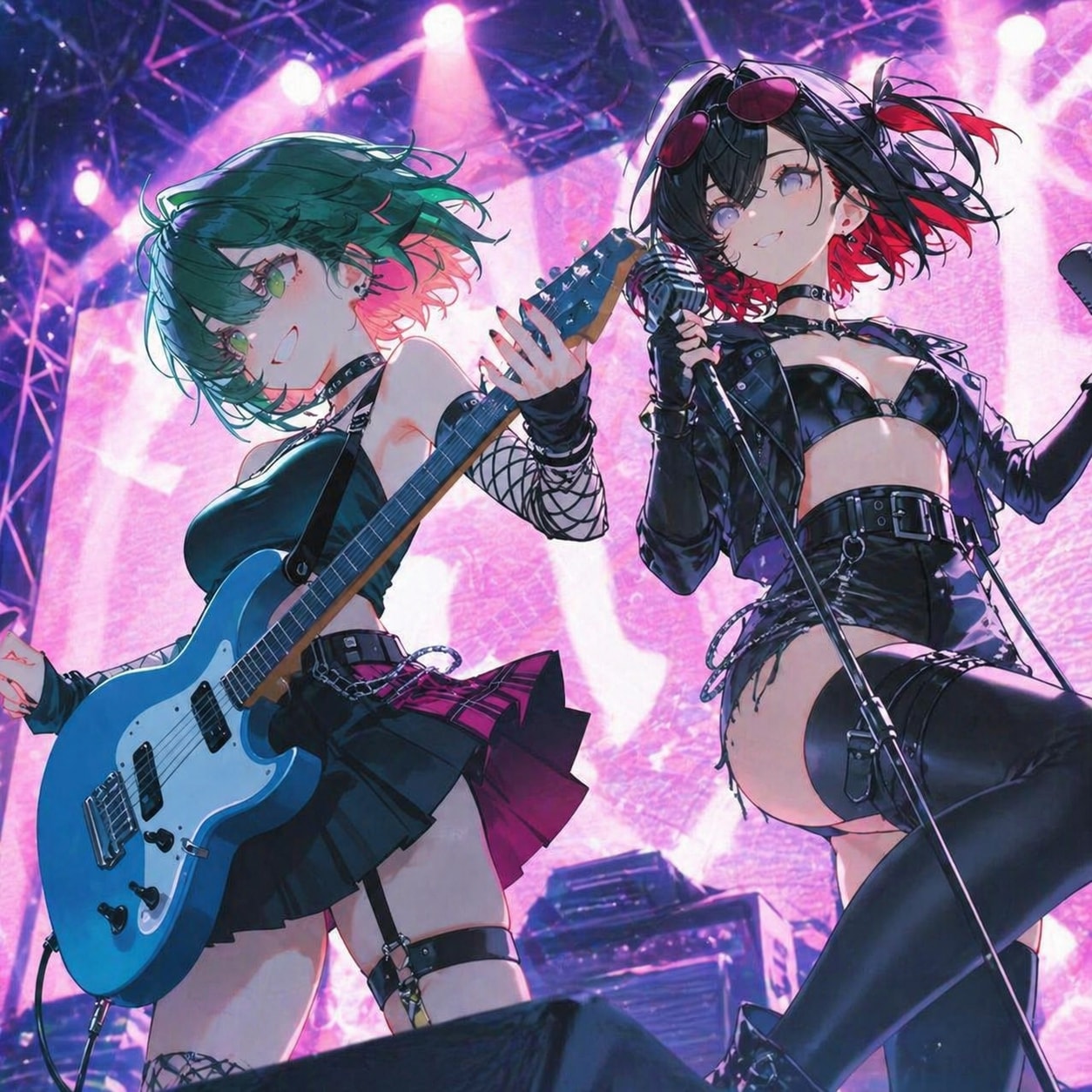 Punk Rock Live！(川崎ちゃん、ハレちゃん) | の人気AIイラスト・グラビア