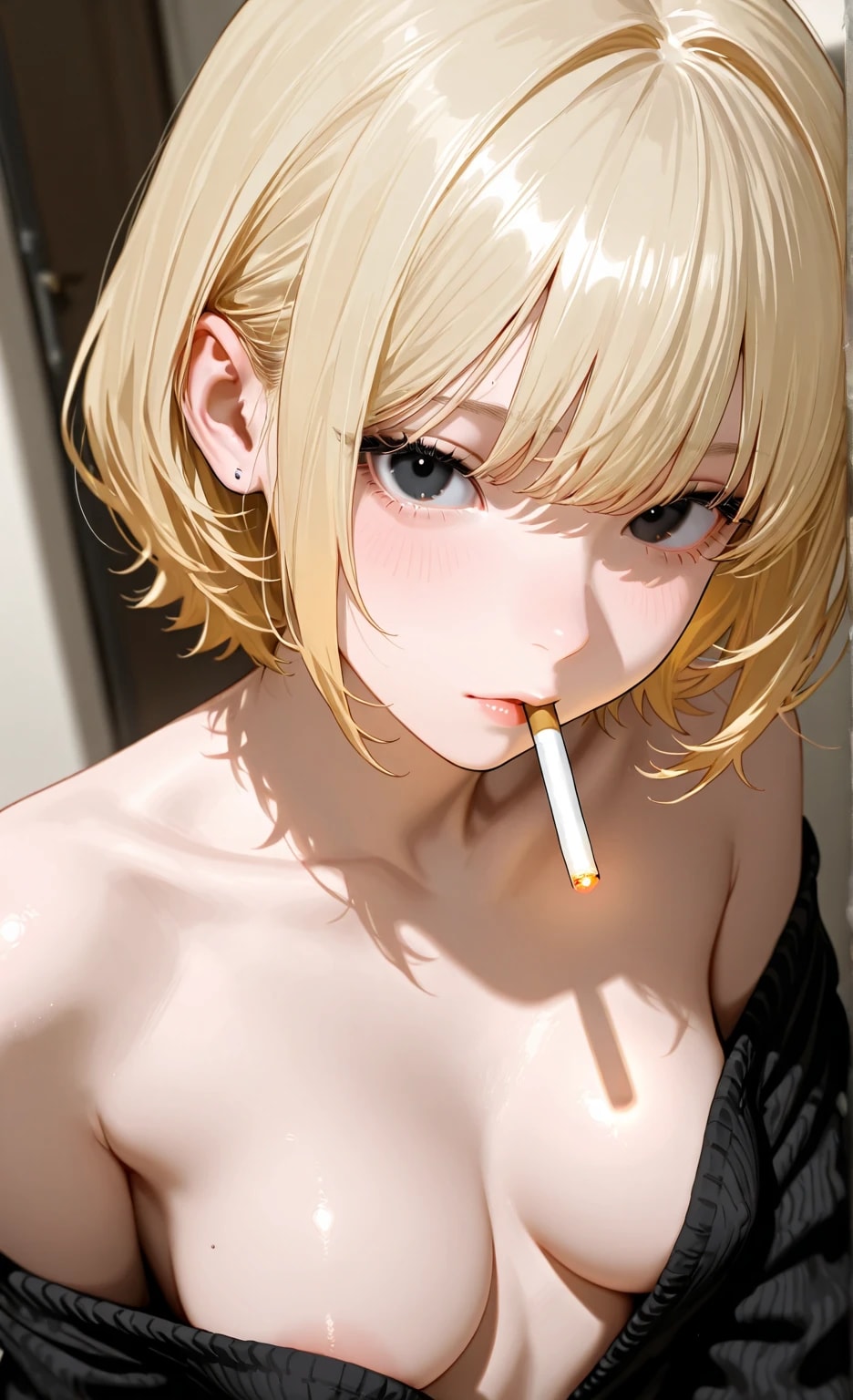 ノーブラタバコ吸い