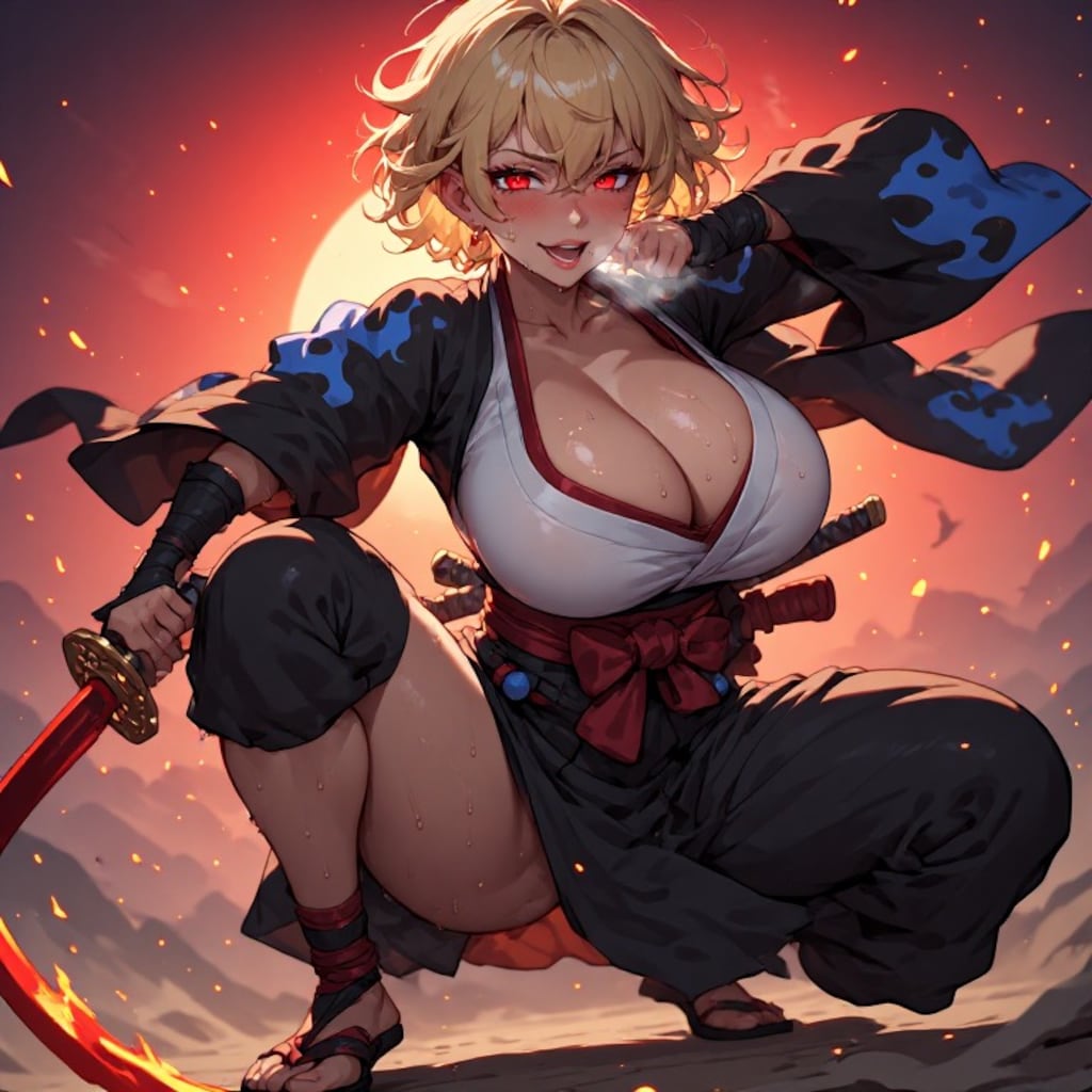 金髪女子の幕末剣士Ver.R-15