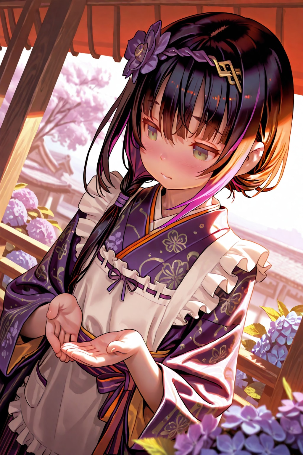 赤い紫陽花