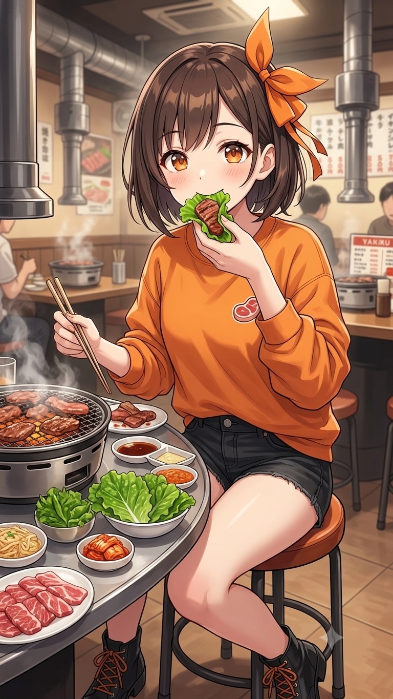 焼肉にはサンチュ | の人気AIイラスト・グラビア