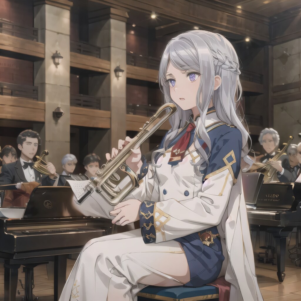 銀髪ロングでブラスバンドの少女５