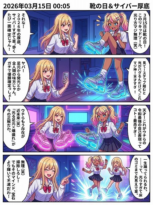 靴の日＆サイバー厚底で足元優勝