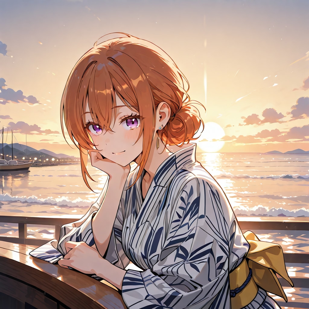 海辺の夕涼み