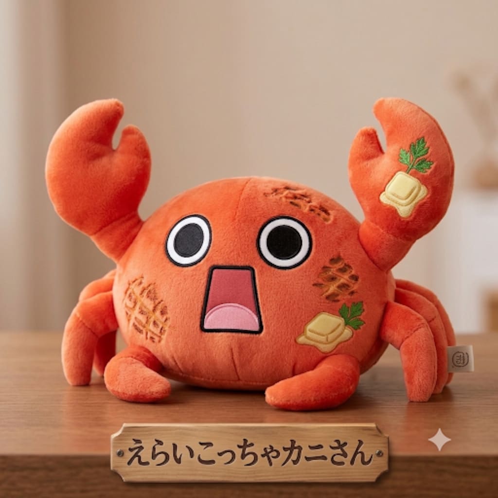 えらいこっちゃ蟹ぬいぐるみ
