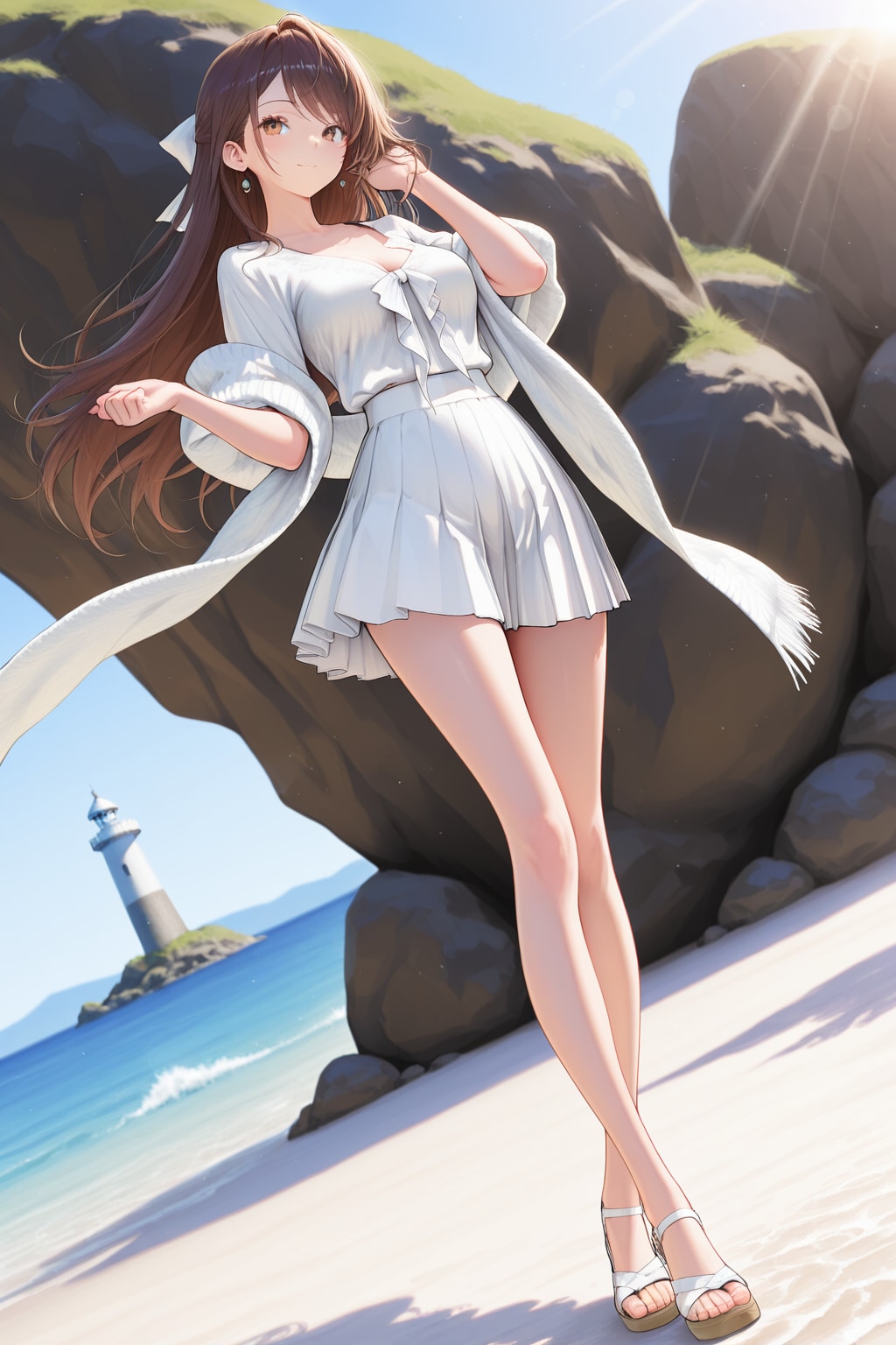 white blouse, white shawl,④ | の人気AIイラスト・グラビア