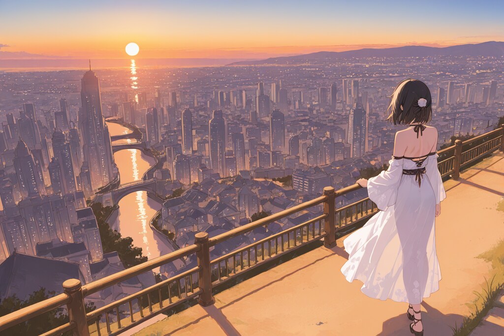 夕暮れを眺める